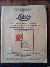 Lister Diesel Engine HA & HB Instruction Book & Parts List