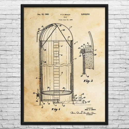 Grain silo patent wall - patent, art
