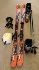 Men's all mountain skis 178 cm, UK size 10 boots, 130 cm poles, goggles &helmet