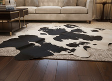 REAL COWHIDE RUG BLACK & WHITE