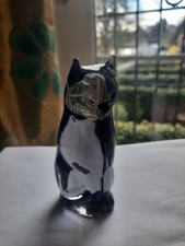 Vintage Reijmyre Art Sweden Glass Smoky Grey Cat Figurine- Rare find