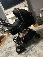 Black and rose gold Red kite baby pram 3 in 1, used about 5 times 