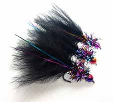 3 X Rainbow Black Marabou