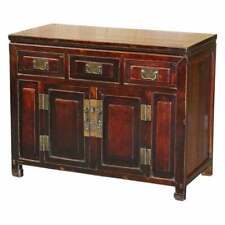 VINTAGE CHINESE CABINET CUPBOARD SIDEBOARD LACQUERED CARVED AND DETAILED PIECE
