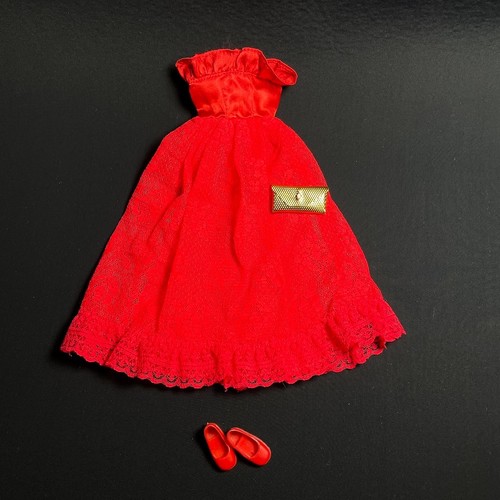 Scarlet red satin lace - , evening