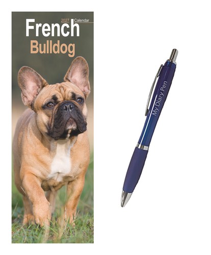 French bulldog slim calendar - french,