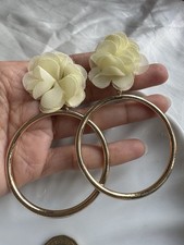 Gold Tone Hoop Earrings with