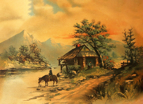 River cabin horse - river,