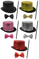 SEQUIN TOP HAT DANCE CANE AND