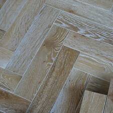 40CM Traditional Smoked White Oiled Oak Herringbone Parquet Wood Floor ECHG
