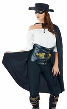 Lady Zorro Costume + Mask Hat