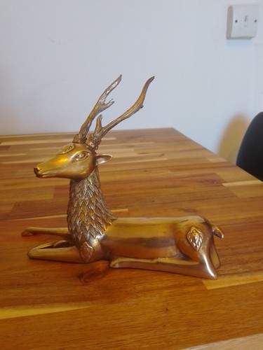 Vintage brass stag - vintage, stag/deer