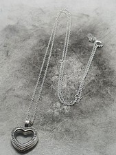 Pandora Sparkling Floating Heart Locket Necklace 60cm Used