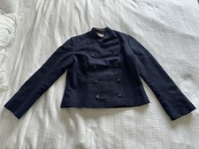 Toast Navy Blue Wool Blend Double Breasted Waist Length Coat Jacket Size 14 