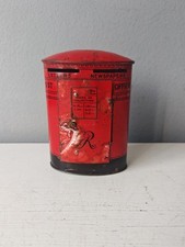 Vintage Metal Post Office Money Box Piggy Bank Made In England With Key