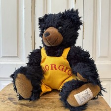 Vintage Giorgio Beverly Hills 1998 Collectors Bear Teddy Bear Yellow Dungarees