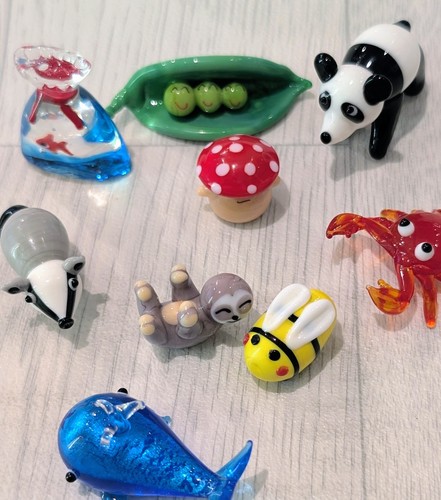 Miniature glass animals - glass,