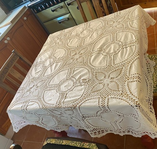 Vintage white cotton crochet - white,