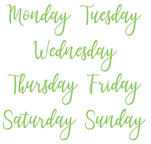 Days week vinyl sticker - days,,