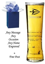 Personalised Engraved Branded pint Strongbow Cider heritage,Glass  dad glass