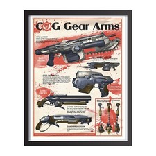 Gears of War COG Weapons Comic Style Lancer Art Glossy Print A4 Unframed