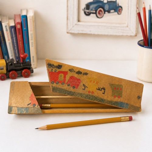 Vintage wooden sliding lid - wooden,