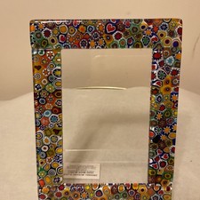 Genuine MURANO Glass Picture Frame Millefiori made Italy Free Standing NEW