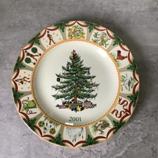Vintage Spode England Collector Christmas Tree 2001 Year Plate diameter 19.5cm 