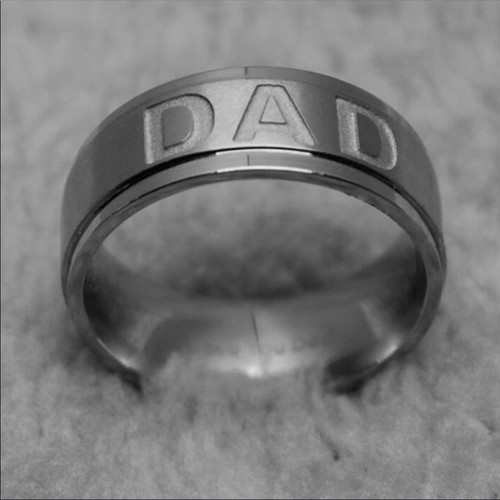 Stainless steel dad ring - stainless,