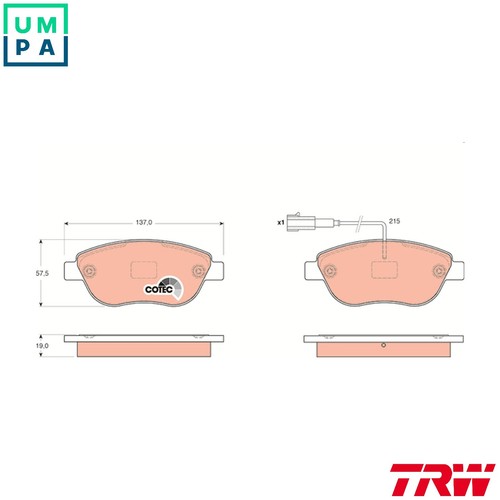 Brake pad set disc - pad,