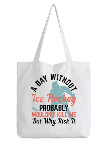 Ice hockey white tote bag - ice,
