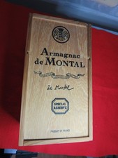 De Montal Armagnac V.S.O.P Wooden Box Sliding Lid 9.75"X5.5"x5.25 "