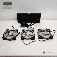 COOLER MASTER WATER COOLER FOR CPU + 3 X CYBERPOWER PC COOLING FANS