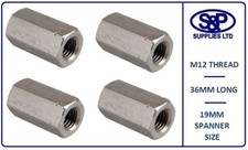 STAINLESS STEEL DEEP NUT HEX BAR CONNECTORS M5, M6, M8, M10, M12, M14, M16, M20 