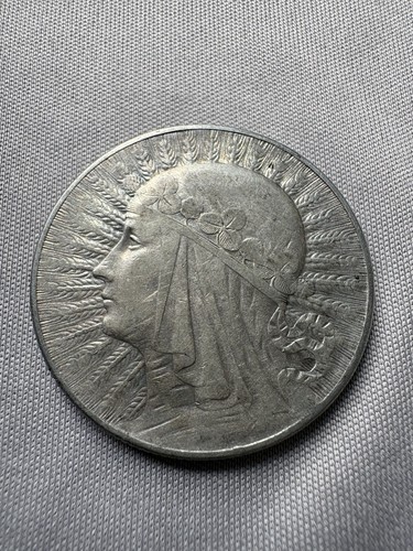Silver coin poland złotych - coin,
