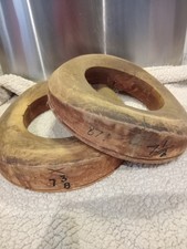 2 x Vintage Wooden Millinery Hat Brim Blocks 60cm & 61cm 