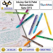 5 x Paper Mate InkJoy Gel Retractable 0.7MM Assorted Colours School/Work
