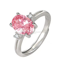 Birthstone Women Girls 925 Sterling Silver Cubic Zirconia Adjustable Open Rings