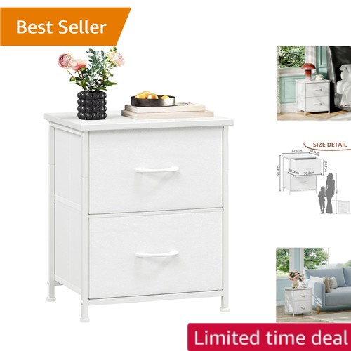 Compact white bedside cabinet - compact,