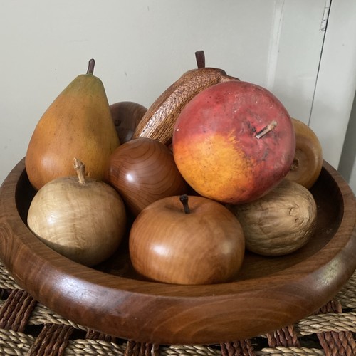 Vintage 80s wooden - hand, turned