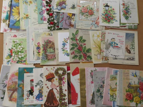 Vintage greetings cards mixed