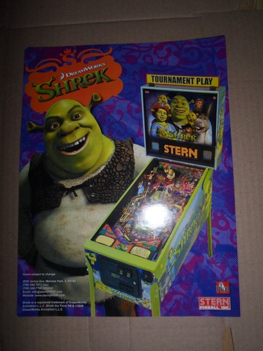 Shrek pinball machine - machine, flyer