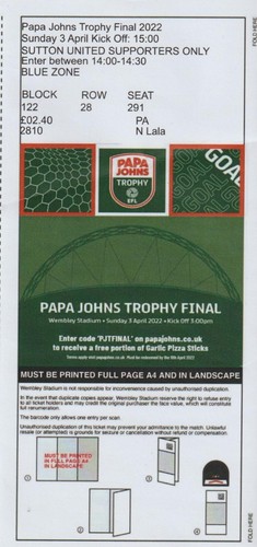 Used match ticket 2022 - *,