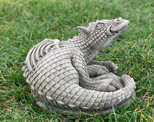 Outdoor baby dragon sculpture Concrete dragon figurine Stone wildlife ornament