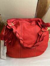XL CATERINA LUCCHI rich coral red leather slouch hobo bag