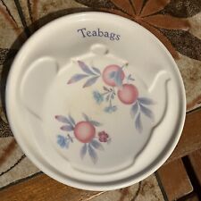 CLOVERLEAF MELAMINE PEACHES & CREAM TEABAG DISH/TIDY 1980’s Vibe