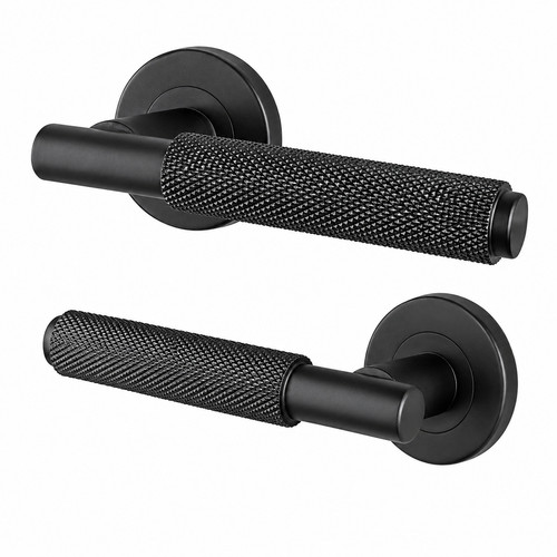 Door handles turned - door, knurled