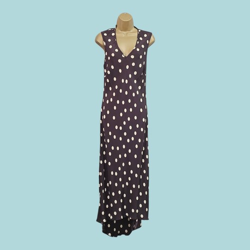 Y2k long slip dress - long, brown