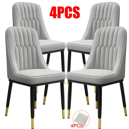 4pcs dining chairs set leather - 4pcs,