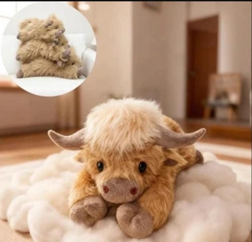 Highland cow plush pillow - cow,